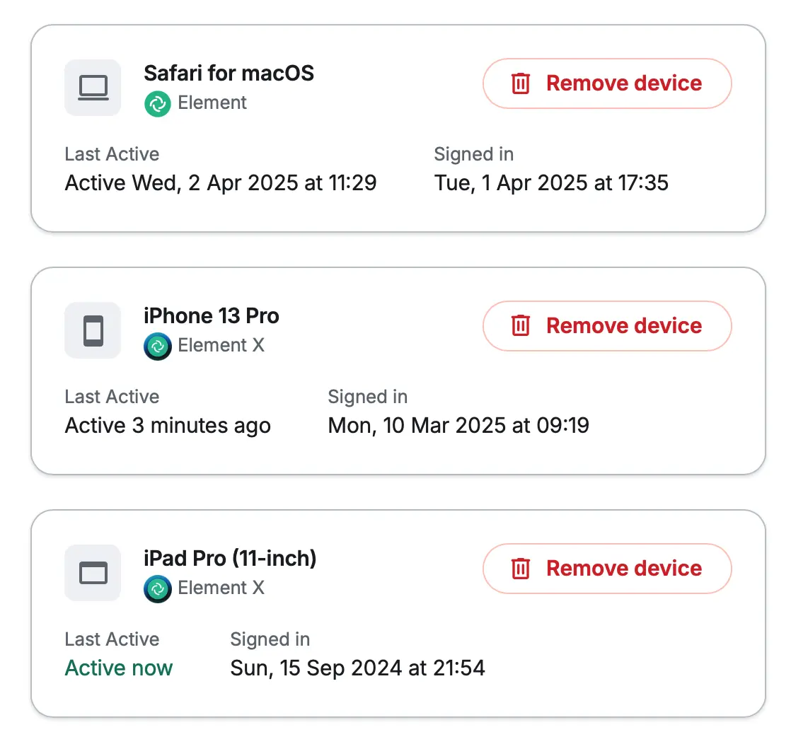 The new device overview in MAS